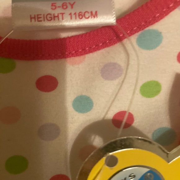 Girls Polka Dot Flower Rabbit Bunny Pink White Dres Bow Embroidered 5 6 Small - Picture 7 of 9